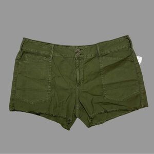 ❤️ 32 ❤️ NWT Pilcro The Wanderer Low-Rise Shorts Anthro Green Zip Fly